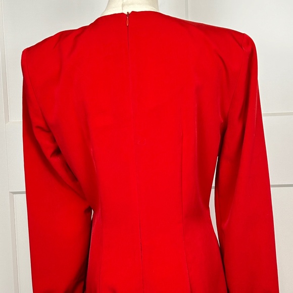 Vintage Red Dress with Gold Trim - Picture 3 of 10
